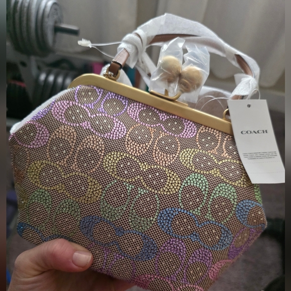 Coach Handbags - NWT AUTHENTIC COACH Rainbow Crystal Candy Kisslock 16 Pastel NEW